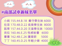 南部試車新妹名單  新妹小白未知數服務等待探索神秘中